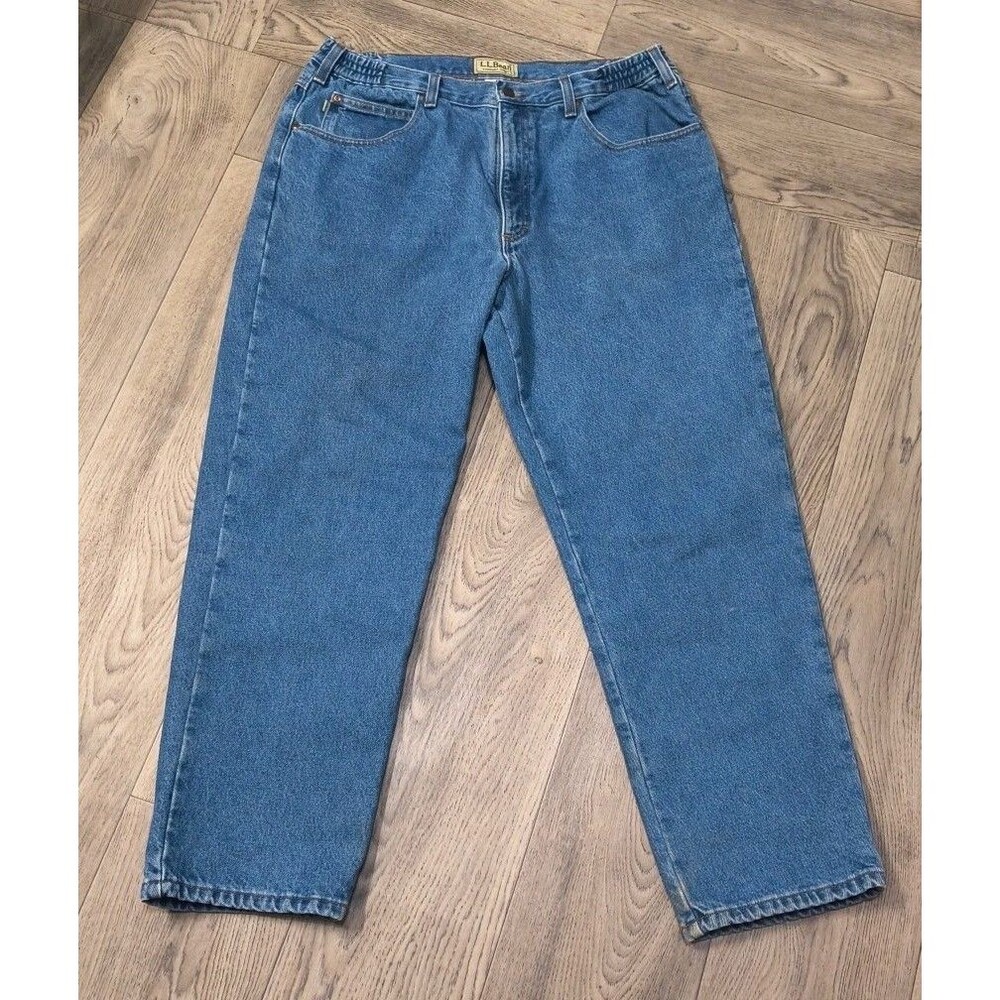 L.L. Bean Jeans Men's 37x30 Comfort Waist Denim Flannel Lined Straight Leg Pants